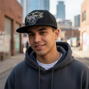 Mitchell & Ness Black Logo Raptors Basketball Streetwear Cap Hat